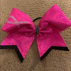 Breast cancer awareness cheer bow